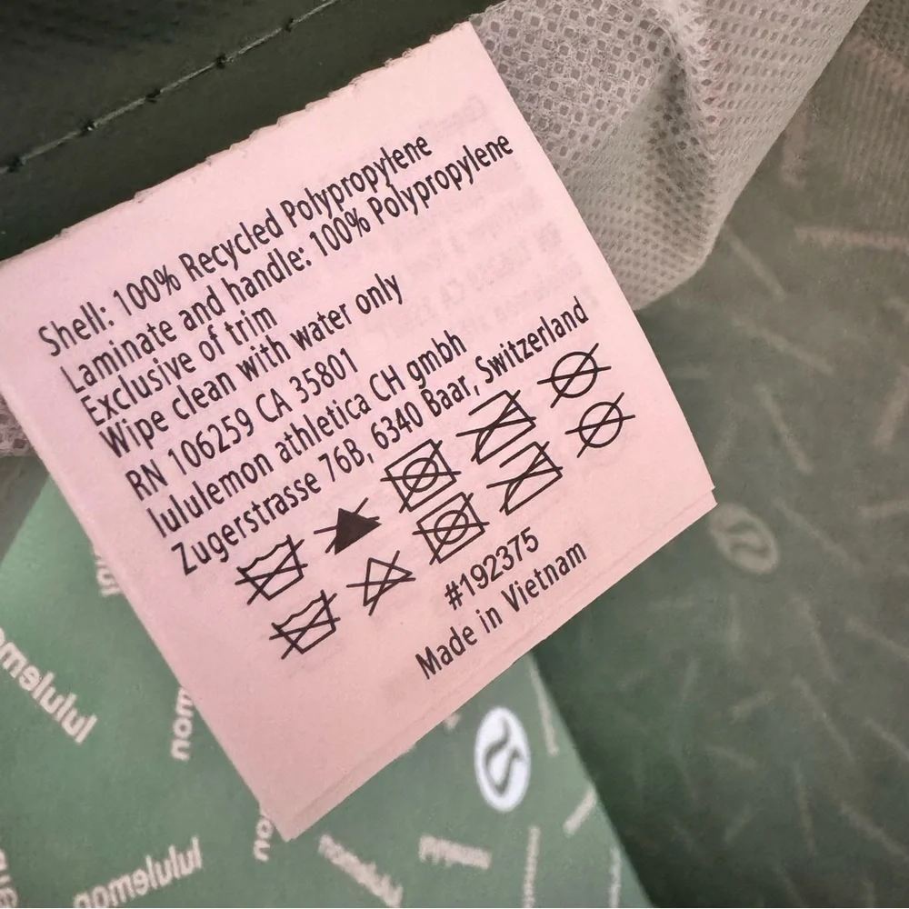 New Lululemon Large Reusable Shopping Tote Rainforest Green
